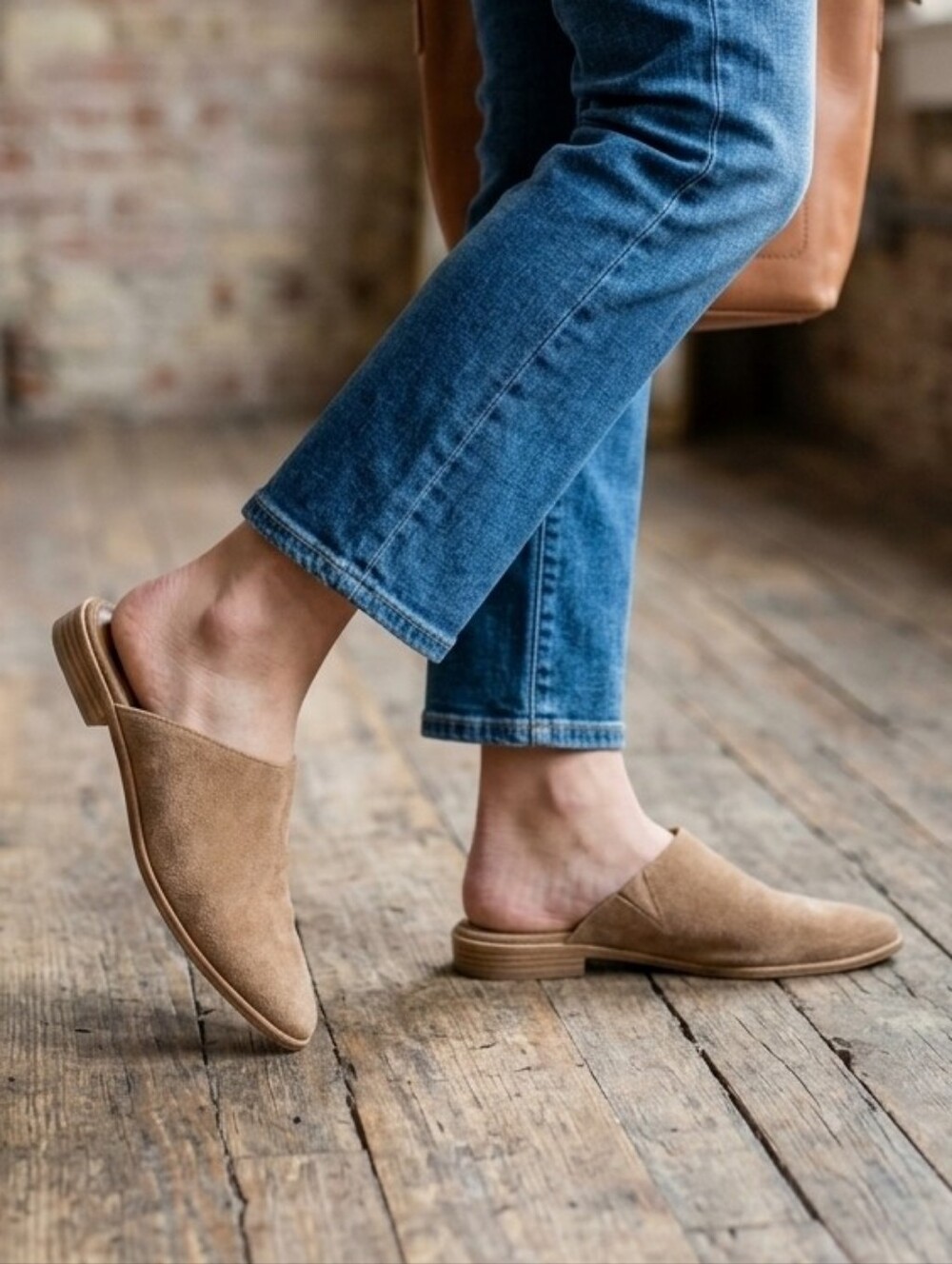Joie Women's Light Brown Suede Slip-On Mules Sz 8.5 US / 39.5 UK